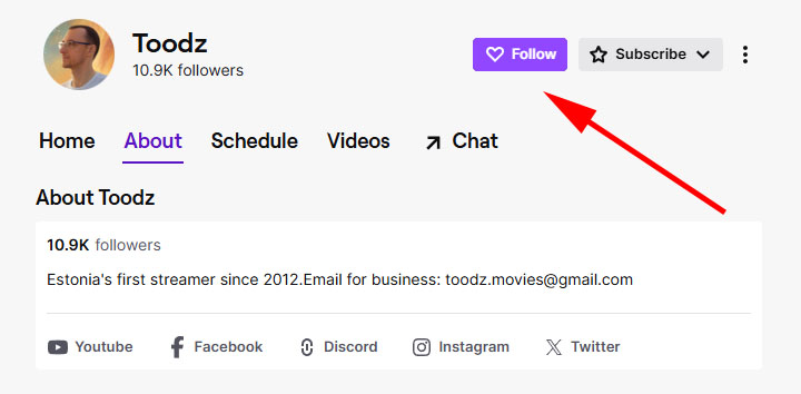 Подпишитесь на Twitch-канал Toodzi для участия в Chatilahing