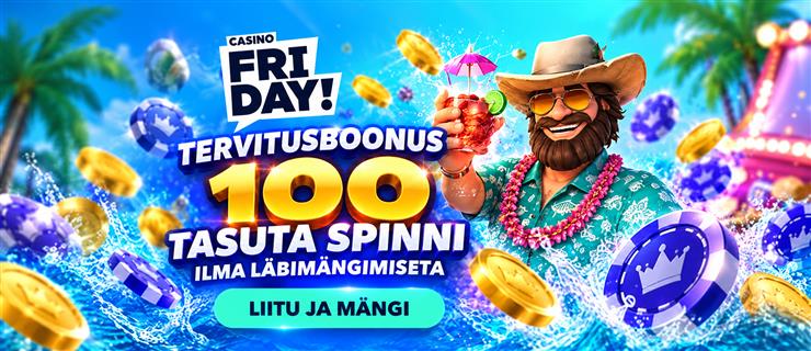 100 бесплатных вращений Casino Friday без отыгрыша